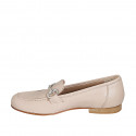 Mocassin pour femmes avec accessoire en cuir rose clair talon 2 - Pointures disponibles:  44