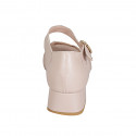 Chaussure ouverte pour femmes avec courroie en cuir rose et or talon 4 - Pointures disponibles:  32, 42, 43, 44, 45