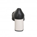 Woman's pump in black and light beige leather heel 8 - Available sizes:  43