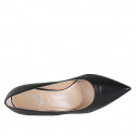 Woman's pointy pump in black leather with spool heel 5 - Available sizes:  32