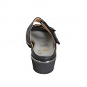 Mule para mujer en piel negra con velcro y plantilla extraible con cuña 4 - Tallas disponibles:  42, 43