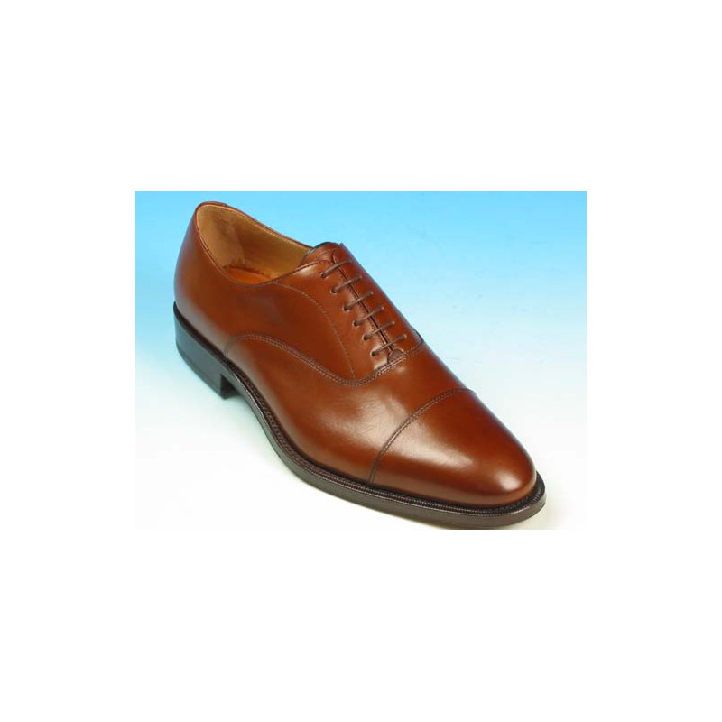 Zapato oxford con cordones y puntera para hombre en piel marron - Tallas disponibles:  52