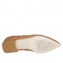 Mocassino a punta da donna in pelle imbottita color cuoio con tacco 2 - Misure disponibili: 42, 43