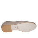 Mocasino para mujer en piel gris pardo tacon 1 - Tallas disponibles:  44