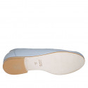 Mocassin pour femmes en cuir bleu clair talon 1 - Pointures disponibles:  43, 44, 45