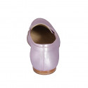 Woman's mocassin in light pink laminated leather wedge heel 1 - Available sizes:  33, 34, 42