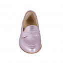 Mocassino da donna in pelle laminata rosa zeppa 1 - Misure disponibili: 33, 34, 42