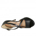Scarpa aperta spuntata da donna con cinturini incrociati in pelle nera e tacco a spillo 10 - Misure disponibili: 32, 33