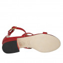 Escarpin ouvert pour femmes avec courroie en cuir rouge talon 3 - Pointures disponibles:  32