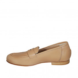 Mocassin pour femmes en cuir nue-beige tacon 1 - Tallas disponibles:  45 2
