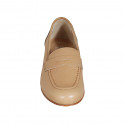Mocassin pour femmes en cuir nue-beige tacon 1 - Tallas disponibles:  45