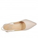 Woman's slingback pointy pump in nude leather heel  8 - Available sizes:  42