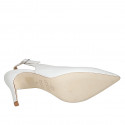 Zapato destalonado a punta para mujer en piel blanca tacon 8 - Tallas disponibles:  42