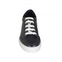 Scarpa stringata con plantare estraibile da uomo in pelle blu - Misure disponibili: 36, 37, 38, 47, 49