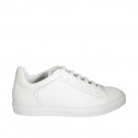 Zapato para hombre con cordones y plantilla extraible en piel blanca - Tallas disponibles:  37, 51