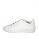 Zapato para hombre con cordones y plantilla extraible en piel blanca - Tallas disponibles:  37, 51