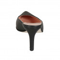 Mule à bout fermé pour femmes en cuir noir talon 7 - Pointures disponibles:  32