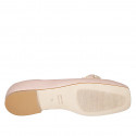 Mocassino con punta squadrata da donna in pelle rosa con accessorio tacco 1 - Misure disponibili: 32