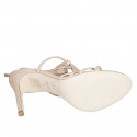 Sandalia en estilo gladiador con cordones para mujer en piel rosada claro tacon 10 - Tallas disponibles:  42