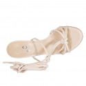 Sandalo da donna con lacci alla schiava in pelle rosa chiaro tacco 10 - Misure disponibili: 42