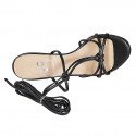 Woman's laced gladiator sandal in black leather heel 10 - Available sizes:  46