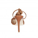 Sandale spartiates à lacets pour femmes en cuir cognac talon 10 - Pointures disponibles:  43