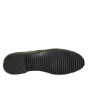 Mocassino friulano da donna in tessuto elasticizzato verde tacco 2 - Misure disponibili: 32, 33, 35, 42, 43, 44
