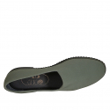 Mocassino friulano da donna in tessuto elasticizzato verde tacco 2 - Misure disponibili: 32, 33, 35, 42, 43, 44