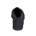 Mocasino fruilano para mujer en tejido elastico azul oscuro tacon 2 - Tallas disponibles:  33, 34, 35, 42