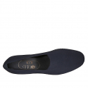 Mocassino friulano da donna in tessuto elasticizzato blu tacco 2 - Misure disponibili: 33, 34, 35, 42
