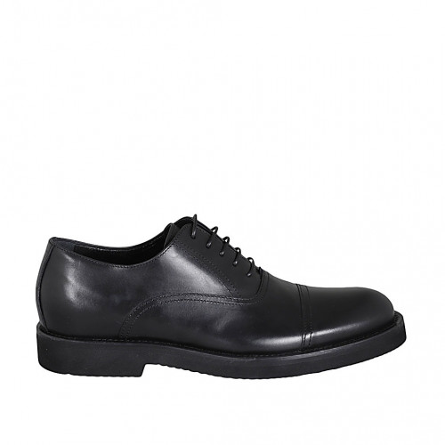 Scarpa stringata classica modello Oxford da uomo con puntale in pelle nera - Misure disponibili: 46, 49, 50, 51