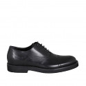Chaussure richelieu à lacets avec bout droit pour hommes en cuir noir - Pointures disponibles:  46, 49, 50, 51