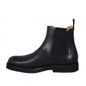 Stivaletto casual da uomo con elastici in pelle nera - Misure disponibili: 38, 46, 47, 48, 51