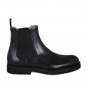 Bottines sportif pour hommes avec élastiques en cuir noir - Pointures disponibles:  38, 46, 47, 48, 51
