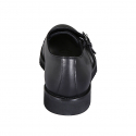 Man's elegant shoe with buckles and captoe in black leather - Available sizes:  38, 46, 50, 51