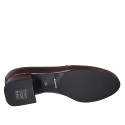 Mocasino para mujer en piel marron con accesorio tacon 4 - Tallas disponibles:  43