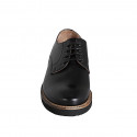 Scarpa casual stringata da uomo modello derby in pelle abrasivata nera - Misure disponibili: 38, 46, 47, 50, 51