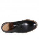 Chaussure casual derby à lacets pour hommes en cuir brossé noir - Pointures disponibles:  38, 46, 47, 50, 51