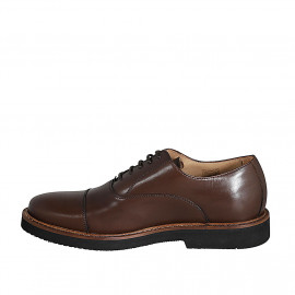 Chaussure Oxford à lacets avec bout droit pour hommes en cuir marron - Pointures disponibles:  46, 48, 50, 51 2