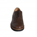 Chaussure Oxford à lacets avec bout droit pour hommes en cuir marron - Pointures disponibles:  46, 48, 50, 51