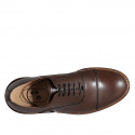 Scarpa Oxford stringata con puntale da uomo in pelle marrone - Misure disponibili: 46, 48, 50, 51