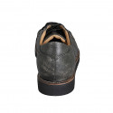 Zapato casual con cordones y plantilla amovible en piel anticada gris - Tallas disponibles:  36, 38, 46, 47