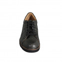 Men's casual laced shoe in grey vintage leather with removable insole - Available sizes:  36, 38, 46, 47
