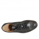 Scarpa sportiva da uomo stringata con plantare estraibile in pelle vintage grigia - Misure disponibili: 36, 38, 46, 47