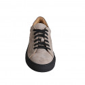 Scarpa stringata da uomo con plantare estraibile in camoscio beige - Misure disponibili: 36, 38, 46, 48, 51