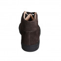 Zapato casual alto al tobillo con cordones y plantilla amovible en gamuza marron - Tallas disponibles:  36, 46, 47, 48