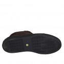 Scarpa sportiva stringata alta alla caviglia da uomo con plantare estraibile in camoscio marrone - Misure disponibili: 36, 46, 47, 48
