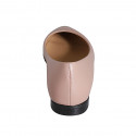 Woman's pointy ballerina shoe in rose leather heel 1 - Available sizes:  32, 33, 35, 43, 44