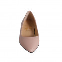 Ballerina a punta da donna in pelle rosa tacco 1 - Misure disponibili: 32, 33, 35, 43, 44