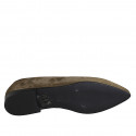 Ballerine à bout pointu pour femmes en daim vert talon 1 - Pointures disponibles:  33, 35